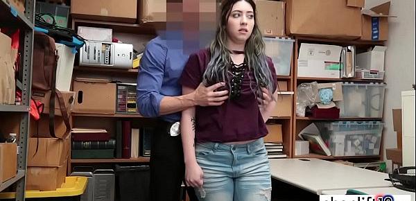  Sexy big tits brunette teen fucked by a corrupt cop